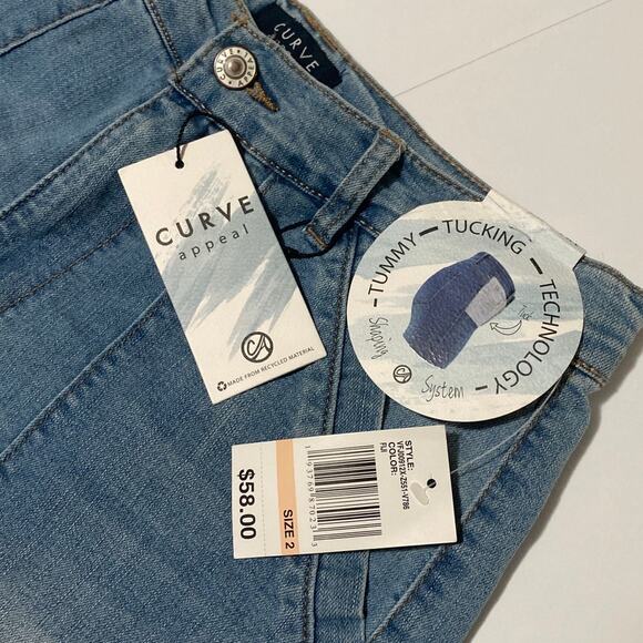 NWT Womens Tummy Tuck Shorts Curve Appeal Size 2 Fiji Recycled Material Fold Hem - Picture 4 of 11